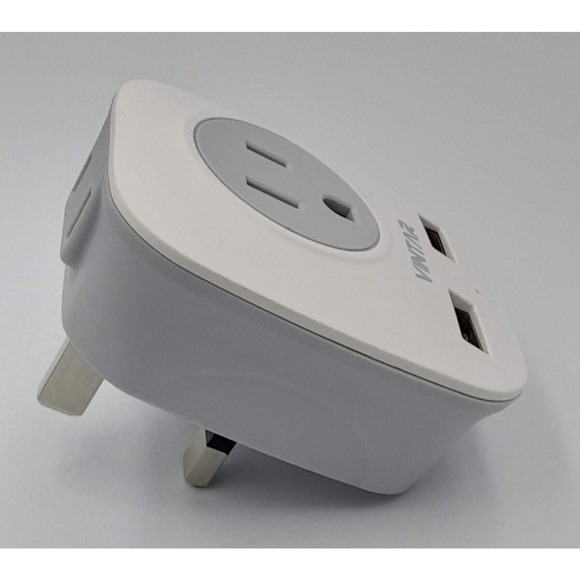 Vintar British Adapter Travel Plug US to UK 3 Pack With USB x 2 New - Picture 6 of 6